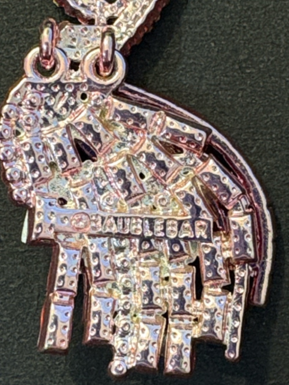 BaubleBar Pink Crystal Flamingo Drop Earrings with Aqua Accents - Picture 2 of 5